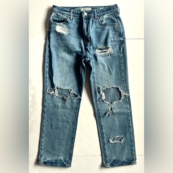 Pacsun Los Angeles Distressed Blue Mom Jeans Size 26 - Picture 1 of 13